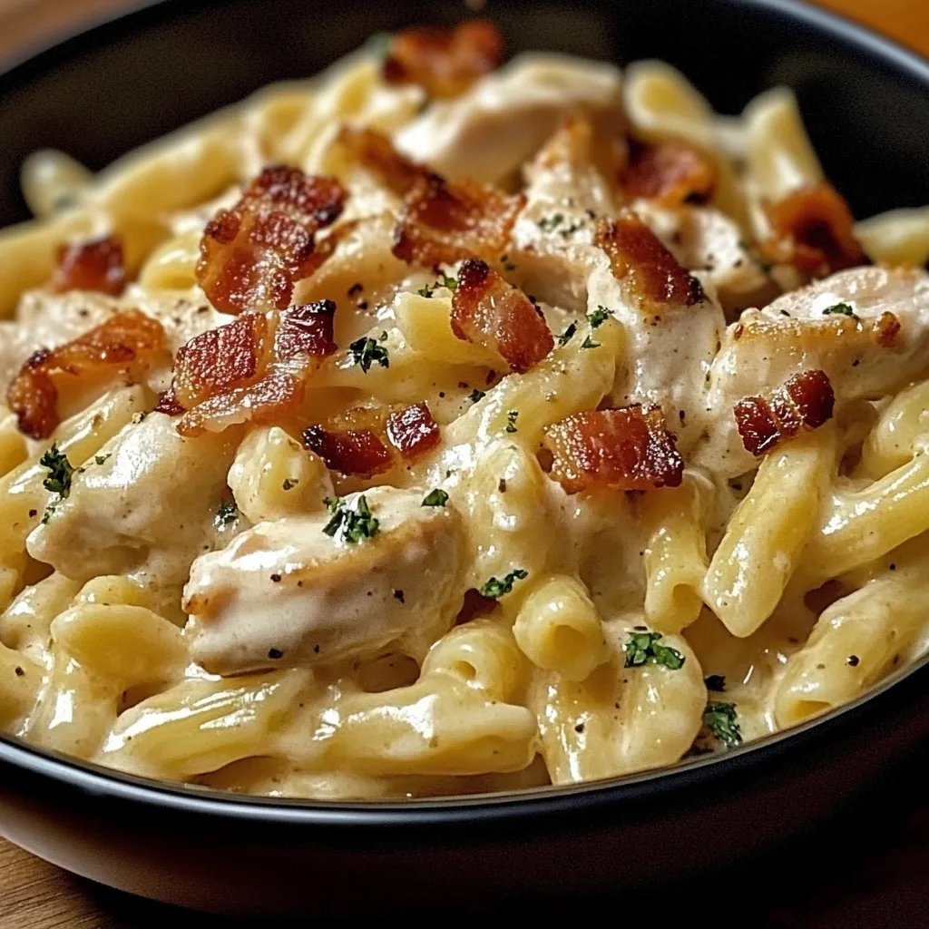 Creamy Chicken Bacon Ranch Pasta