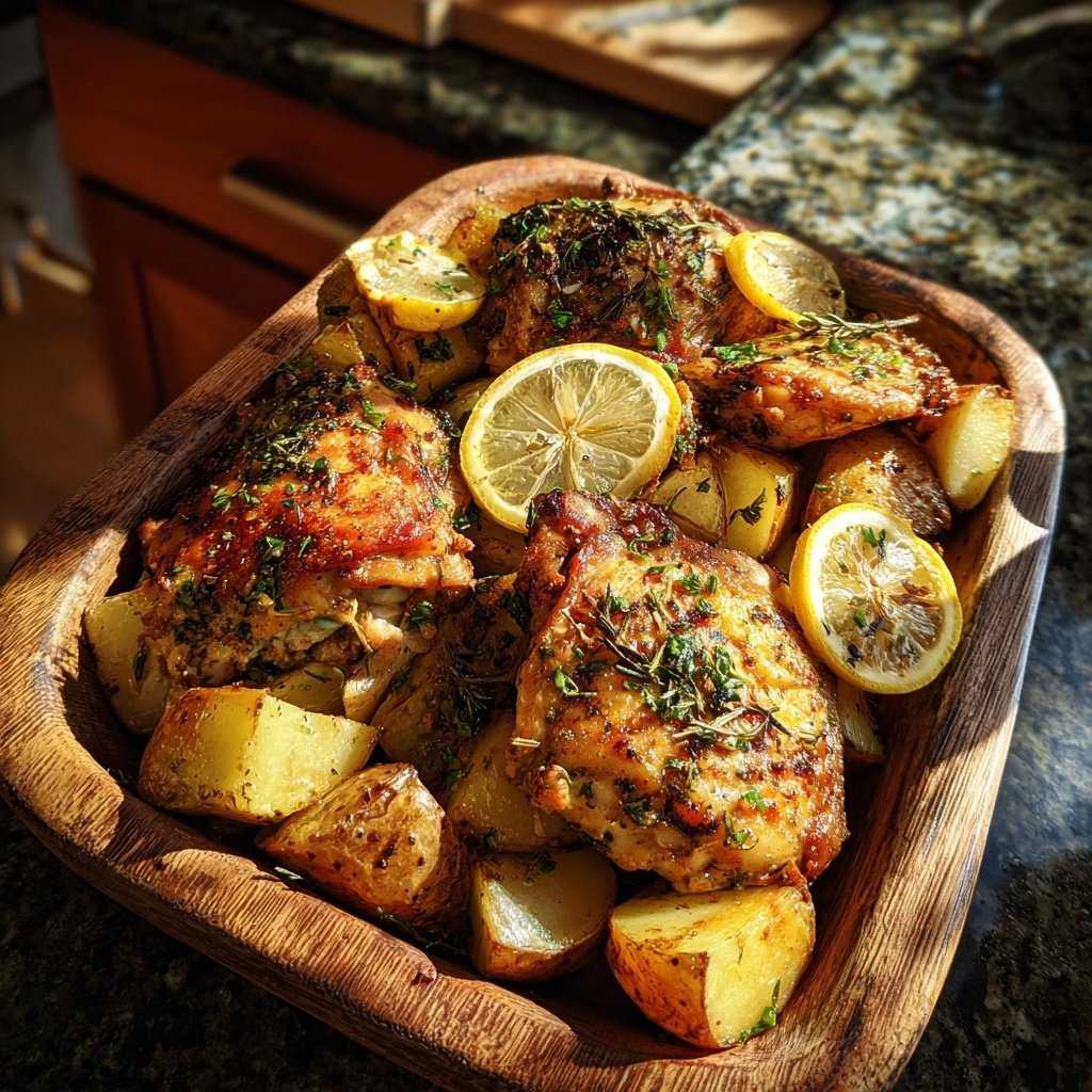 One Pan Lemon Chicken And Potatoes