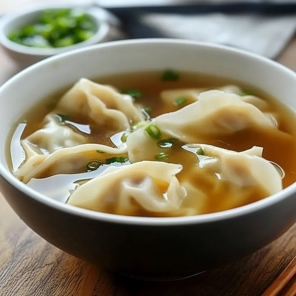 Homemade Wonton Soup with Fresh Veggies and Savory Broth