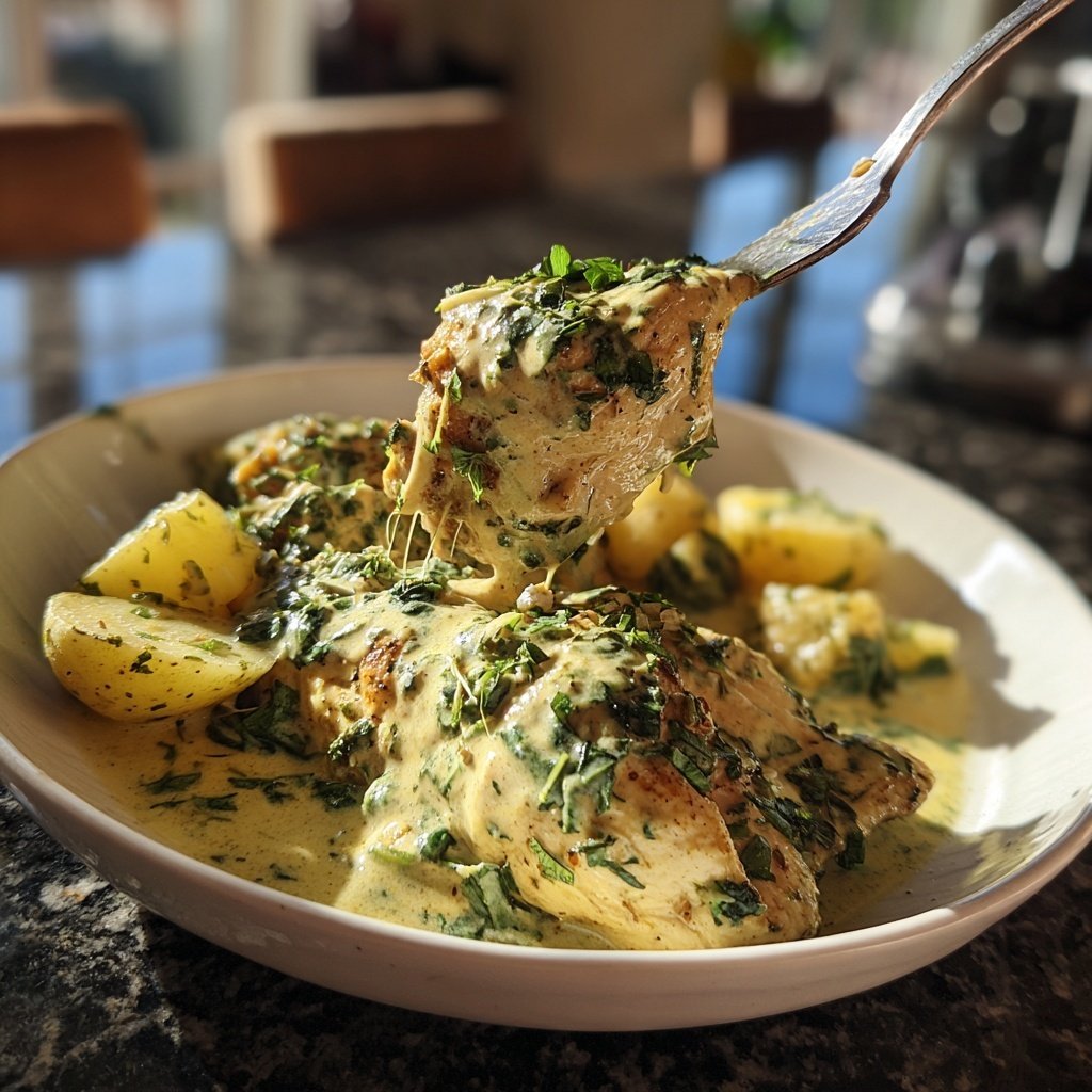 Creamy Spinach Chicken With Potatoes