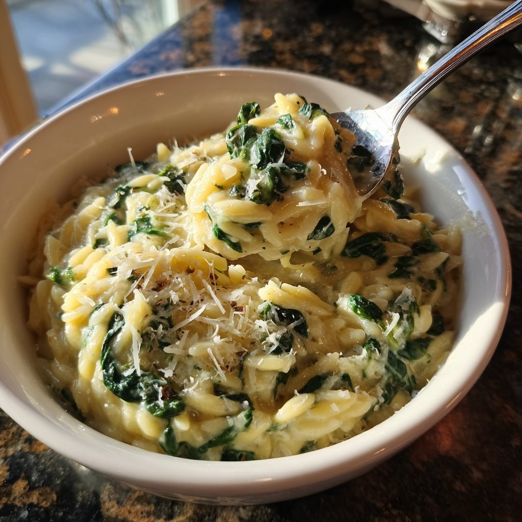 Creamy Spinach Orzo